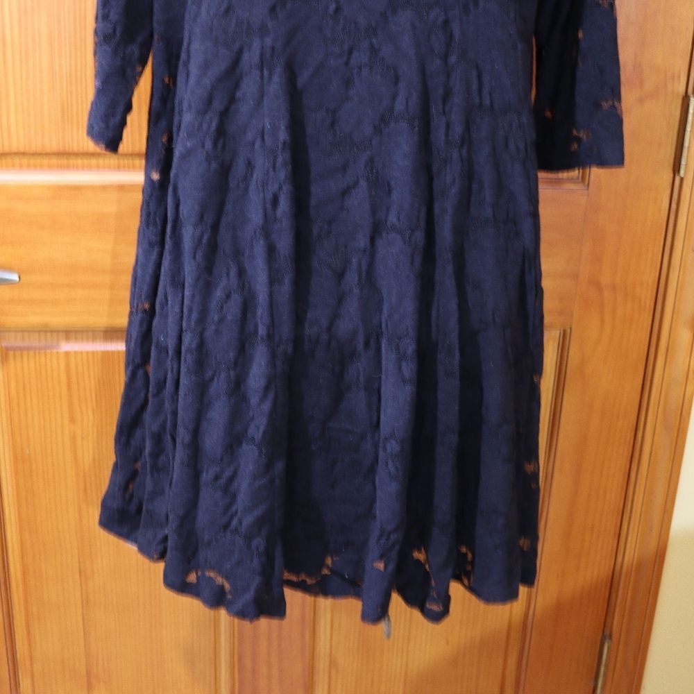 Torrid Plus Size 2X Black Lace Skater Dress - Flared Long Sleeve Gothic - Picture 4 of 10